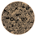 Wotto Exclusive Cork Platter Mat - Black w/ Wotto Art Print