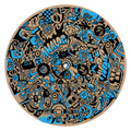 Wotto Exclusive Cork Platter Mat - Blue/Black w/ Wotto Art Print