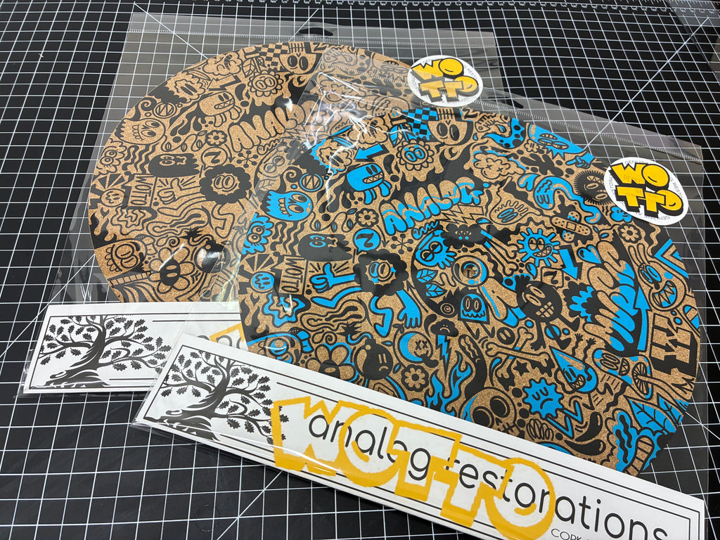Wotto Exclusive Cork Platter Mat - Blue/Black w/ Wotto Art Print