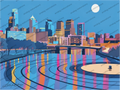Philadelphia After Dark Print on Canvas
