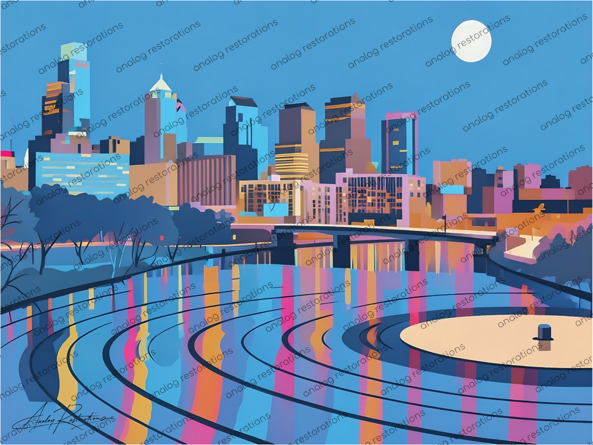 Philadelphia After Dark Print on Canvas