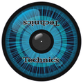 Technics Eye artwork felt DJ slipmat displayed on a Technics turntable