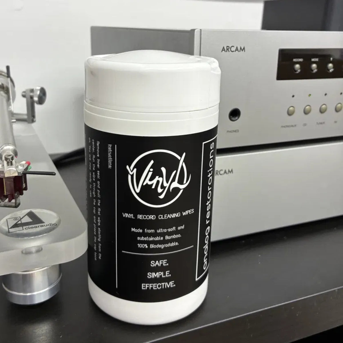 Record Cleaning Wipes. Pre-Saturated Biodegradable Disposable Wipes.